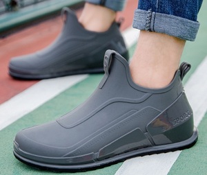  новый распродажа резиновые сапоги дождь обувь влагостойкая обувь Schott длина мужской работа рыбалка альпинизм сезон дождей водонепроницаемый . скользить уличный серый /26cm