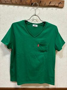 ロデオクラウン RODEO CROWNS Vネック 半袖 Tシャツ バックプリント フリー 緑 グリーン RCWB