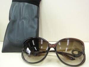 5E472NZ*ChristianDior Christian Dior 57XCC sunglasses butterfly type glasses unisex brown group 62 size * secondhand goods 