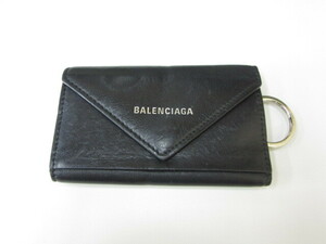 5D518◎BALENCIAGA バレンシアガ 499204 6連 キーケース レザー ブラック◎中古