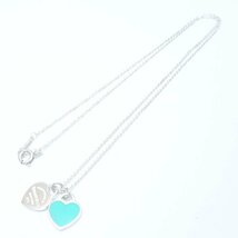 TIFFANY&Co. ティファニー リターントゥティファニー ダブルハートタグ ネックレス ブルー シルバー925/291817【中古】_画像3