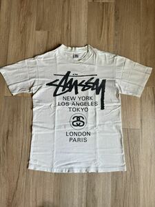 稀少★90s USA製 OLD STUSSY ビンテージ Tシャツ 白タグ アメリカ製 オールドステューシー サイズ M