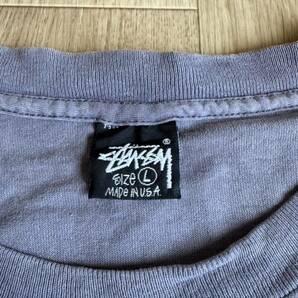 稀少★90s USA製 OLD STUSSY ビンテージ Tシャツ 旧黒タグ アメリカ製 オールドステューシー サイズ Lの画像5