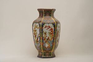 【竹河】中国古美術 清時代 琺瑯彩 花瓶 花入 花器 時代物 唐物 古玩 骨董 藏出
