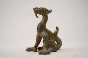 【竹河】中国古美術 銅製 中国 青銅器 神獣 置物 金銅 古美術 古銅 古玩 骨董品 時代物