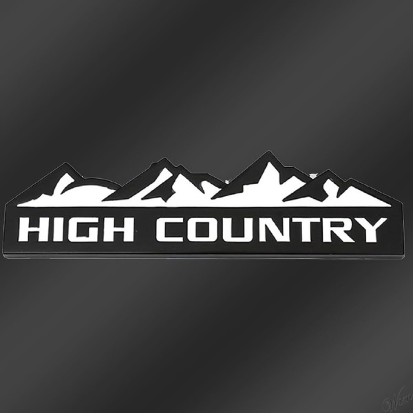 ◆両面テープ仕様で簡単貼付け◆ エンブレムステッカー HIGH COUNTRY モノトーン 自動車 アクセサリー キャンプ アウトドア オフロード