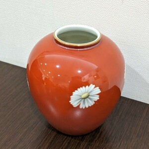 #15829 【アンティーク】 Noritake ノリタケ 菊模様 壺 花瓶 オールドノリタケ 現状品