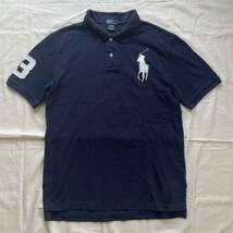 POLO RALPH LAUREN ラルフローレン ポロシャツ 半袖 ビッグポニー ロゴ刺繍 ネイビー XL メンズ 1円_画像1