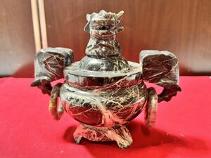  China China fine art censer ornament . tool marble si-sa-. dog three pair rare retro interior used 