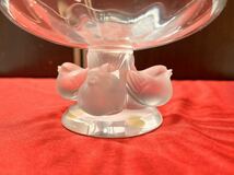 LALIQUE ラリック ノジャン コンポート 4羽の小鳥 脚付 ボウル Nogent フランス クリスタルガラス RL-NG-1_画像4