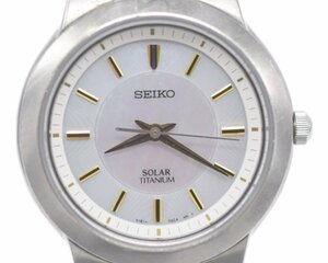 [中古品] 稼働品【SEIKO】セイコー SOLAR V181-0AA0 シェル文字盤 チタン レディース 稼働品 中古品