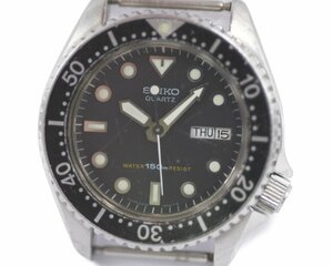 [中古品] 稼働品【SEIKO】セイコー 6458-6000 ダイバー150ｍ デイデイト クォーツ ブラック文字盤 中古品