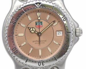 [激レア] 稼働品【TAG Heuer】タグホイヤー セル プロフェッショナル200ｍ メンズサイズ ピンク文字盤 WG111D 稼働品 中古品 レアモデル