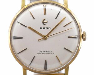 [ редкость ] работа товар [RADO] Rado мужской 34mm ручной завод Vintage Gold цвет 25 камень работа товар б/у товар 