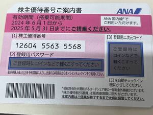 通知のみ ANA 株主優待券 2024年6/1〜2025年5/31まで 1枚 2枚 3枚 4枚
