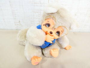 * at that time thing SEKIGUCHI/ seat gchi soft toy finger .... doll monchichi asian racoon tantan total length approximately 20cm glasses Showa Retro dirt equipped @60