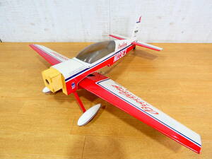 (S)* Junk HIROBO/ Hirobo wooden radio controlled airplane EXTRA300L(?) body only total length approximately 71cm/ wing length approximately 93cm parts taking .. details unknown @160(5)