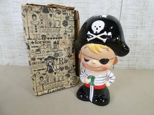 * with translation RUNE/ Rene ceramics made savings box inside wistaria Rene sea . Captain * Kid total height approximately 19cm extra attaching Showa Retro @60(5)