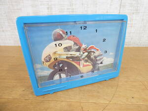 * Junk at that time thing nintendo electric clock Kamen Rider E-clock analogue clock 60Hz 1971 year operation defect W24×D6×H18cm Vintage miscellaneous goods @60(5)