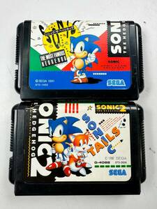 ![ used ]SEGA MEGA DRIVE soft Sonic * The * Hedgehog 1 2 summarize Sega Mega Drive cassette operation not yet verification @ postage 370 jpy (5)