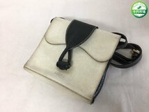 【D-1782】LOEWE ロエベ ショルダーバッグ レザー ホワイト×ブラック　黒白【千円市場】_画像1