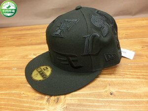 【YL-0082】即決 新品 NEW ERA eBASEBALL プロスピAリーグ 2021 ALLOVER 5950 黒/黒 7 1/2 ニューエラ 12球団 定価9700円【千円市場】