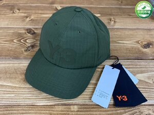 【YL-0193】新品未使用 Y-3 RIPSTOP ロゴキャップ Yohji Yamamoto×adidas アディダス CAP ヨウジ ヤマモト オリーブ系【千円市場】