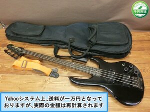 【T3-0089】Washburn ワッシュバーン エレキベース 4弦 ブラック系 通電確認済 現状品 東京引取可【千円市場】