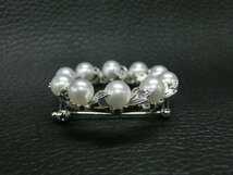 【N-6179】1円 美品 MIKIMOTO ミキモト ブローチ ベビーパール サークル シルバー色 レディース 粒約0.6mm 東京引取可【千円市場】_画像4