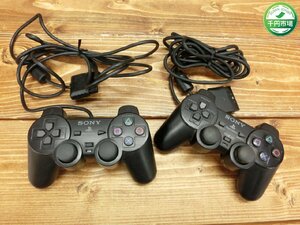 【H3-1082】PS2 コントローラー ブラック デュアルショック2 DUAL SHOCK2 2点 セット 現状品 東京引取可【千円市場】