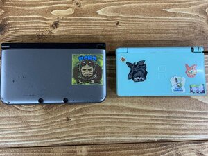 【HV-0413】任天堂 NINTENDO 3DS LL シルバー×ブラック SPR-001 DS LITE USG-001 2点セット パーツ取り ジャンク 東京引取可【千円市場】