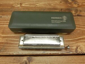 [WL-0222]HOHNER horn na-CHROMONICA 260 black matic harmonica case attaching present condition goods Tokyo pickup possible [ thousand jpy market ]