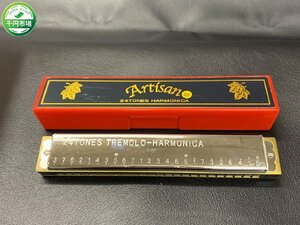 [Y-9570]Artisan harmonica 24TONES TREMOLO HARMONICA Am case attaching musical instruments arch The naruchi The n tremolo present condition goods [ thousand jpy market ]