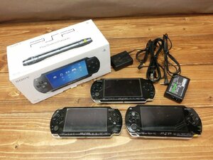 【HR-6849】SONY PlayStation PORTABLE ポータブル PSP-1000 PSP-2000 PSP-3000 本体 黒 3点セット 初期化済 ソニー ジャンク【千円市場】