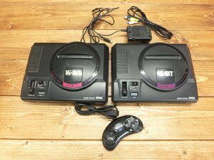 【H3-1160】レトロ 当時物 SEGA セガ メガドライブ MEGA DRIVE 16-BIT HAA-2510 2台セット 通電確認済 東京引取可【千円市場】