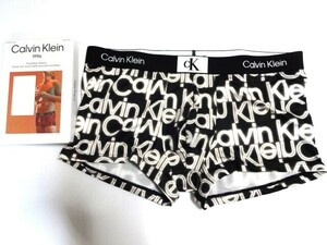 新品　未使用　Calvin Klein　総ロゴ　ボクサーパンツ L　カルバンクライン　９１～９７ｃｍ　ブラックXホワイト