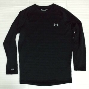 ☆UNDER ARMOUR アンダーアーマー 長袖Tシャツ サイズLスポーツ ロング ティー ストレッチ グレイGLAYブラック黒色フリース スウェットCOLD