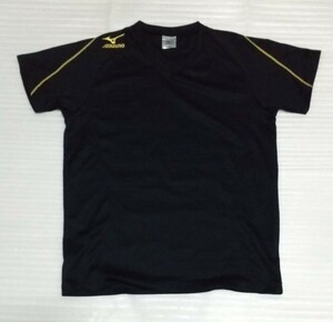 MIZUNO short sleeves T-shirt size L tea sport f assy .nTEE Mizuno flexible function stretch light weight mesh approximately 135 gram black black gold color Gold 