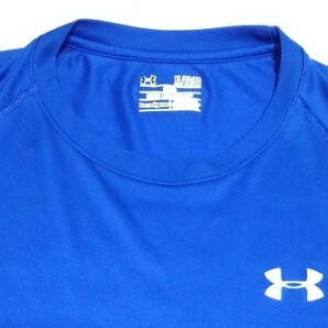 ☆UNDER ARMOUR アンダーアーマー 半袖TシャツXLサイズ ストレッチLOOSEティーHEATGEARブルー青色ホワイト白スポーツ トレーニングUAテックの画像5