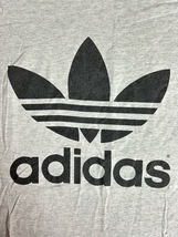USA製 80s アディダス adidas Tシャツ トレフォイル 両面 国旗タグ 杢灰 L_画像4