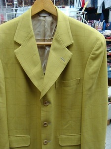 Christian Dior Christian * Dior tailored jacket yellow green check (S)[ name . equipped ]