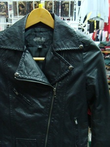 JILLSTUART Jill Stuart lady's leather rider's jacket black (S)