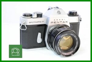 【同梱歓迎】実用■ペンタックス PENTAX SPOTMATIC F ボディ+Super-Takumar 55mm F1.8 M42■■シャッター全速・露出計完動■14