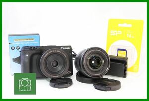 【同梱歓迎】【動作保証・点検済】良品■Canon EOS M3+18-55mm+22mm F2■バッテリー・チャージャー・16GB SDカード付き■付き■702