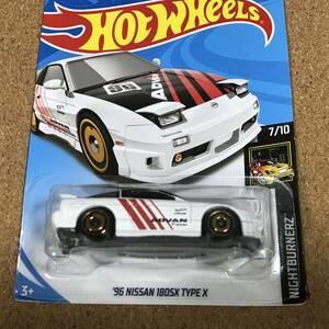 (03-214W) '96 NISSAN 180SX TYPE X, ADVAN, WHITE, ベーシックカー【ホットウィール】