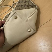 グッチ トート ショルダー バッグ ニューブリット GG アビー 白169946GUCCI GG柄 GGキャンバス _画像6