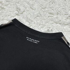 BURBERRY BLACK LABEL 圧巻のノバチェック Tシャツ ホースロゴ刺繍 バーバリーブラックレーベル サイズ2 M 半袖Tシャツ の画像9