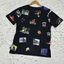 ポールスミス【圧巻のセンス】半袖Tシャツ スナップ　総柄Tシャツ Mサイズ　Paul Smith ブラック　高級感　1円スタート_画像7