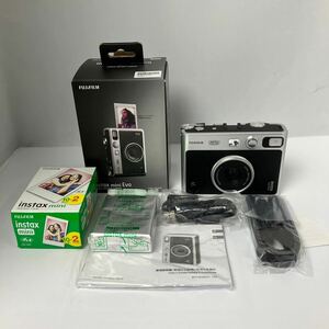 ○【500円スタート】FUJIFILM チェキ Instax mini Evo 用紙付き ブラック 美品 通電◎