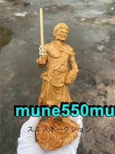 新入荷☆崖柏木彫刻大黒天不動明王高さ18cm ストア